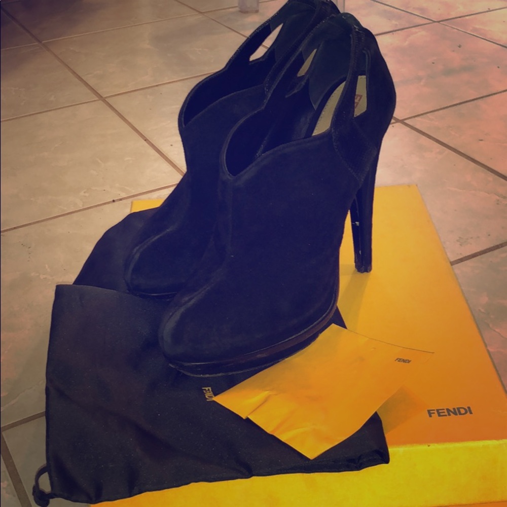 Fendi Black Suede Heel